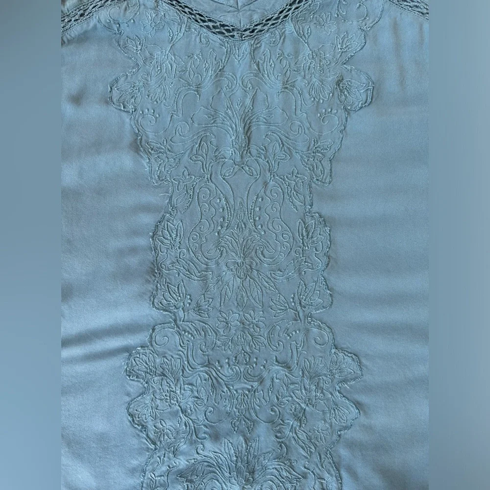 Gloria Vanderbilt Womens Aqua Short Sleeve Top Size XXL♥️5/25$ - Picture 3 of 8